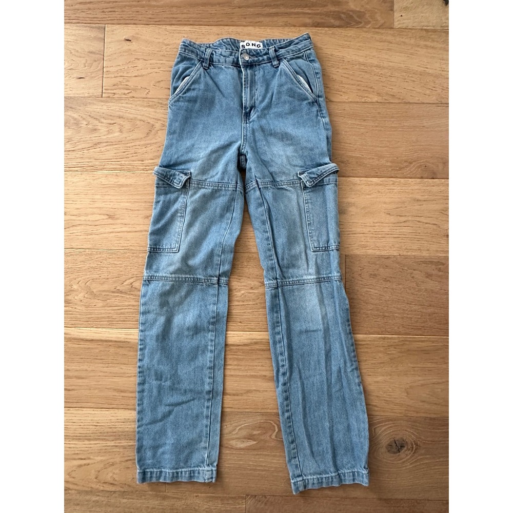 S.O.N.G. Y2K High Waisted Cargo Jeans - 90s Boyfriend Fit - Size 0/24